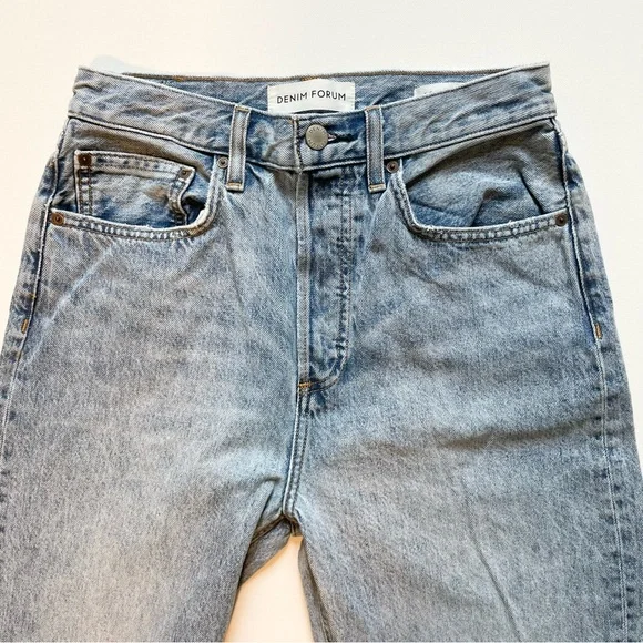 Denim Forum Sky Blue Wide Leg Jeans - Picture 5 of 8